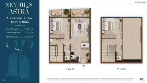 Skyhills Astra: Floor plan Type A-1903, 969 sq ft