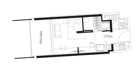 Binghatti Ruby: Floor plan Type 9, 362 sq ft