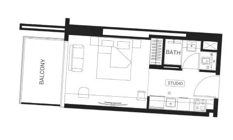 Binghatti Ruby: Floor plan Type 8, 364 sq ft