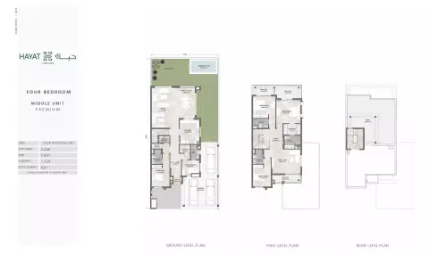 Hayat Residences Phase 2: Type 2, 3,801 sq ft 户型图