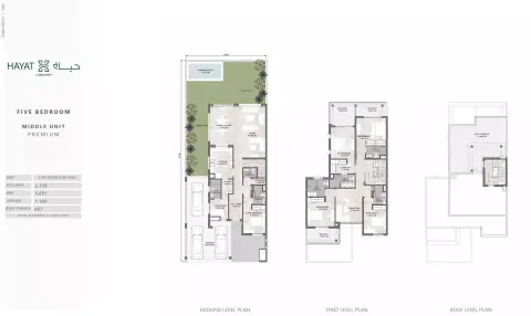 Hayat Residences Phase 2: Type 3, 3,851 sq ft 户型图