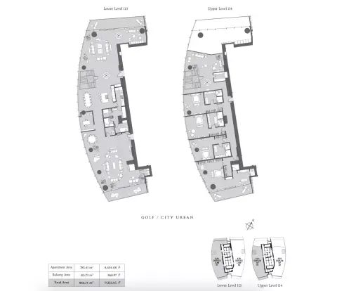 Six Senses Residences Dubai Marina: Floor plan Type B, 9,323 sq ft