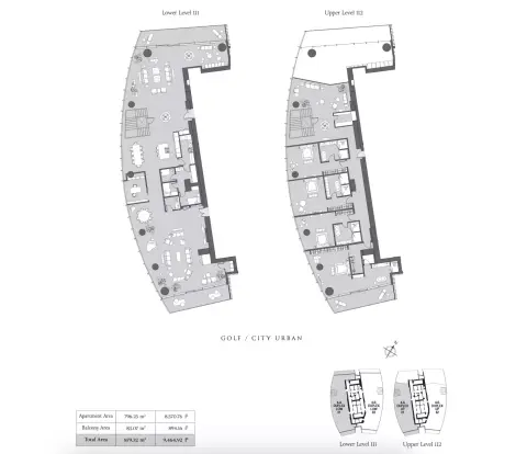 Six Senses Residences Dubai Marina: Floor plan Type A, 9,464 sq ft