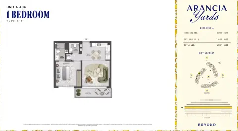 Arancia Yards: Plan Type A-11, 697 sq ft