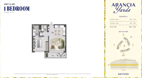 Arancia Yards: Plan Type A-11, 698 sq ft
