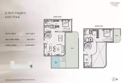 Oxford Cove: Floor plan Type 1, 2,159 sq ft