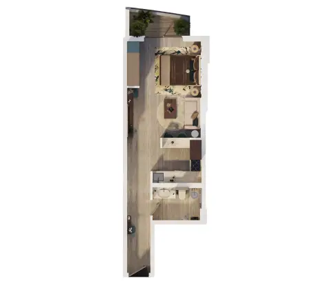 Mag 777: Floor plan Type 2, 497 sq ft