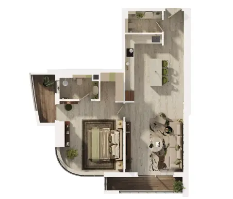 Mag 777: Floor plan Type 2, 924 sq ft