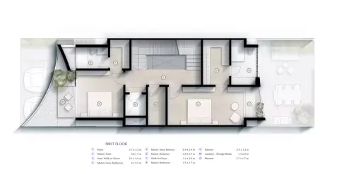Lunaya: Floor plan Type 1, 2,966 sq ft