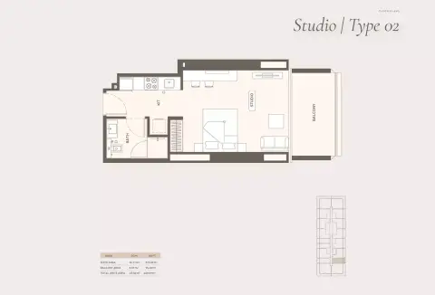 Binghatti Ivory: फ़्लोर प्लान Type 02, 469 sq ft