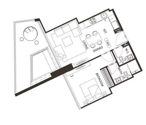 Binghatti Grove: फ़्लोर प्लान Type 7, 792 sq ft