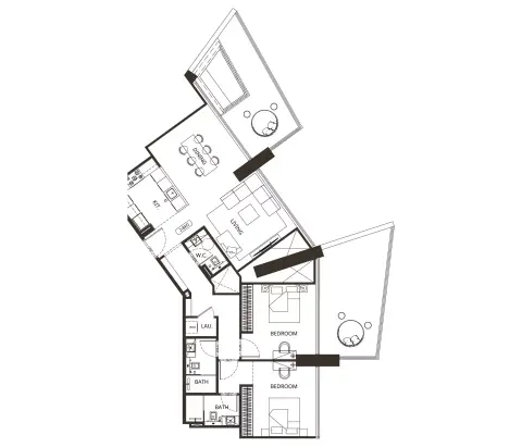 Binghatti Grove: फ़्लोर प्लान Type 7, 1,596 sq ft