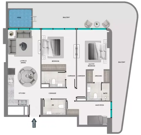 Samana Resorts: Floor plan Type A