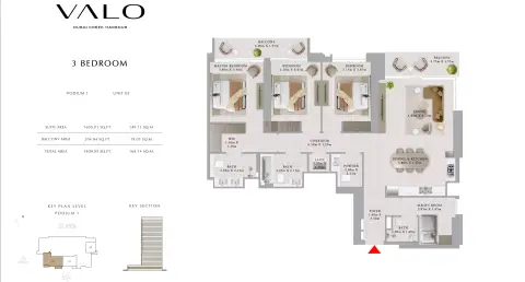 Valo: Floor plan Unit 03, 1,809 sq ft