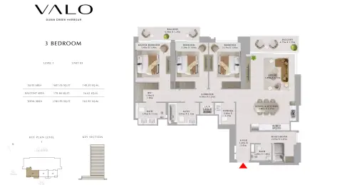 Valo: Floor plan Unit 03, 1,785 sq ft