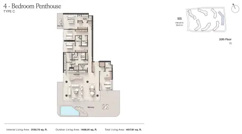 Meriva Sunset: Floor plan Type C, 4,617 sq ft