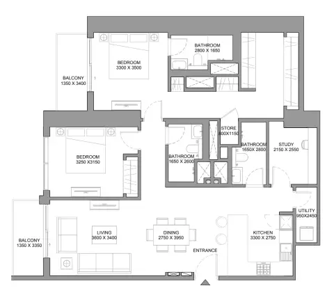 310 Riverside Crescent: Plan Type C, 1,425 sq ft
