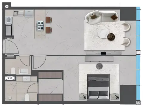 تايجر سكاي تاور: مخطط الطابق Type 2104-3804, 1,913 sq ft