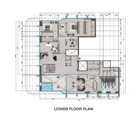 تايجر سكاي تاور: مخطط الطابق Type A, 12,207 sq ft