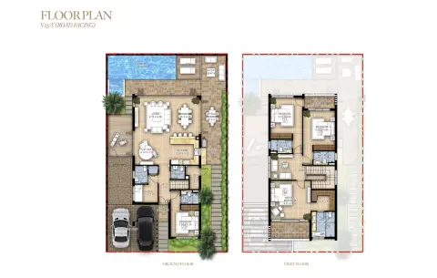 Belair at The Trump Estates: V23-T (ROAD FACING) 户型图