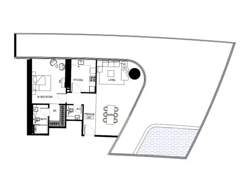 Binghatti Hills: Floor plan Type B - Tower A