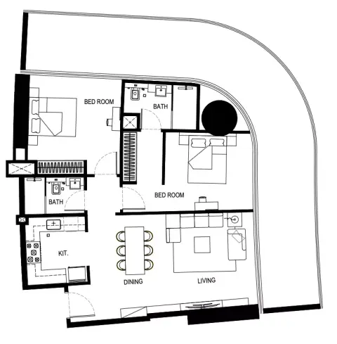 Binghatti Hills: Floor plan Type A - Tower A