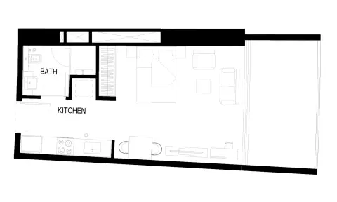 Binghatti Hills: Floor plan Type A Tower B, 504 sq ft