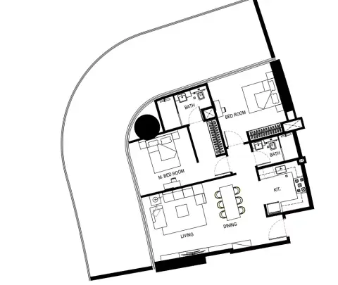 Binghatti Hills: Floor plan Type A Tower B