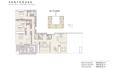 Mercer House: Floor plan Type P, 9,455 sq ft