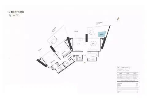 Binghatti Royale: Floor plan Type 4, 1,618 sq ft