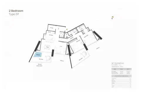 Binghatti Royale: Floor plan Type 7, 1,618 sq ft