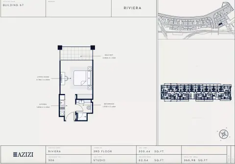 Azizi Riviera 67: Floor plan Type 306, 365 sq ft