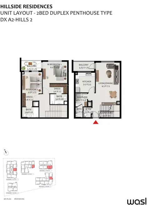 Hillside Residences: Floor plan Type DX A2-Hills 2 (Duplex)