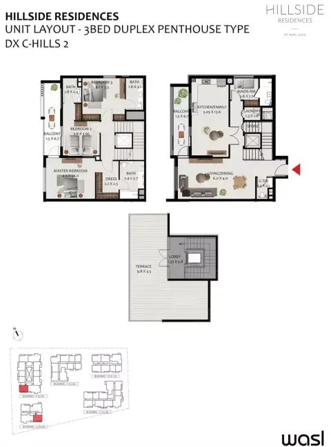 Hillside Residences: Floor plan Type DX C-Hills 2 (Duplex)