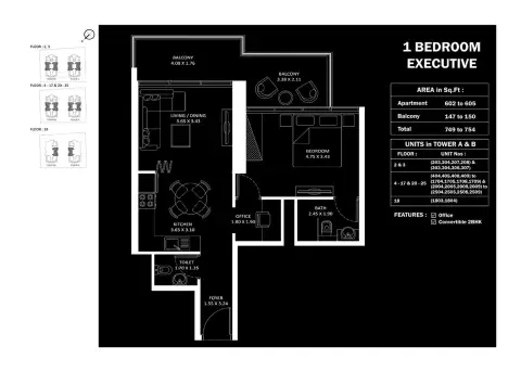 Elitz Phase 2: फ़्लोर प्लान Type A, 754 sq ft