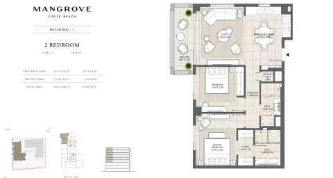 Mangrove: Floor plan Unit 05 Building 1, 1,048 sq ft