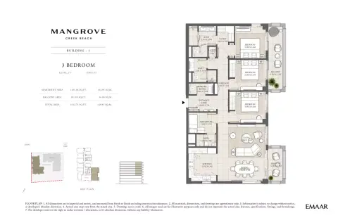 Mangrove: Floor plan Unit 01, 1,613 sq ft