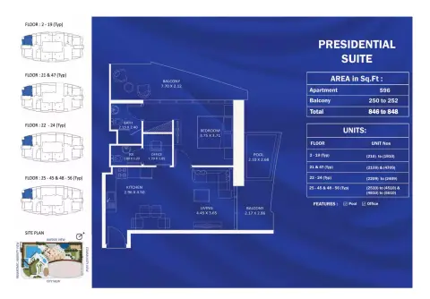 Fashionz: Floor plan Type A, 846 sq ft