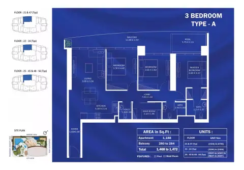 Fashionz: Floor plan Type A, 1,472 sq ft