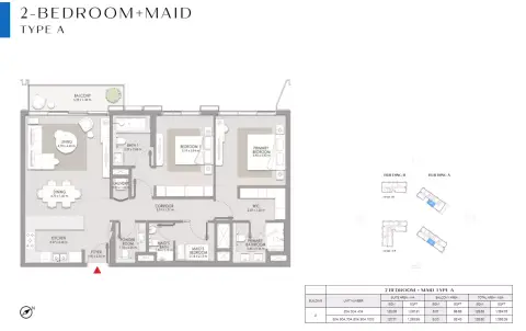 City Walk Crestlane: फ़्लोर प्लान Type A+Maid-Building A, 1,384 sq ft
