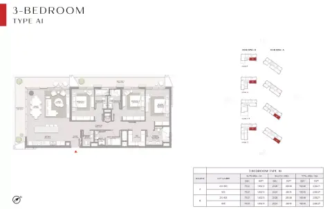 City Walk Crestlane: फ़्लोर प्लान Type A1-Building A:B, 2,082 sq ft