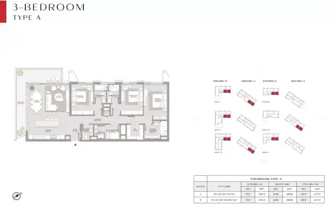City Walk Crestlane: फ़्लोर प्लान Type A-Building A:B, 2,101 sq ft