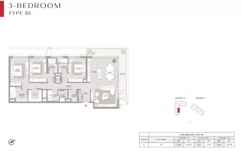 City Walk Crestlane: फ़्लोर प्लान Type B1-Building B, 2,083 sq ft