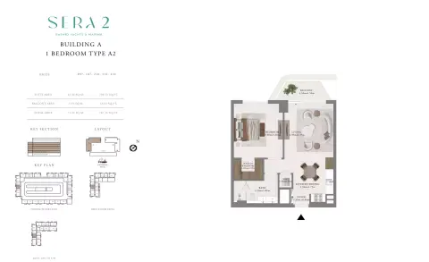 Sera Phase 2: Floor plan Type A2-Building A, 767 sq ft