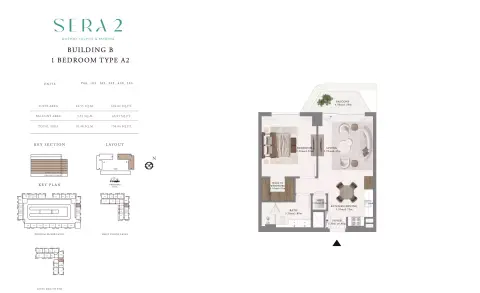 Sera Phase 2: Floor plan Type A2-Building B, 758 sq ft