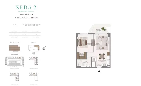 Sera Phase 2: Floor plan Type B2-Building B, 757 sq ft