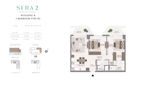 Sera Phase 2: Floor plan Type B2-Building B, 1,195 sq ft