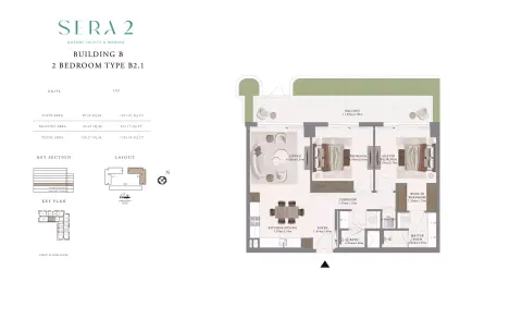 Sera Phase 2: Floor plan Type B2.1-Building B, 1,294 sq ft