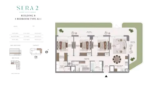 Sera Phase 2: Floor plan Type A2.1-Building B, 1,864 sq ft
