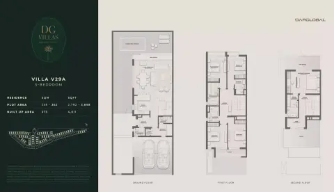 D Villas: Floor plan Type A, 4,011 sq ft